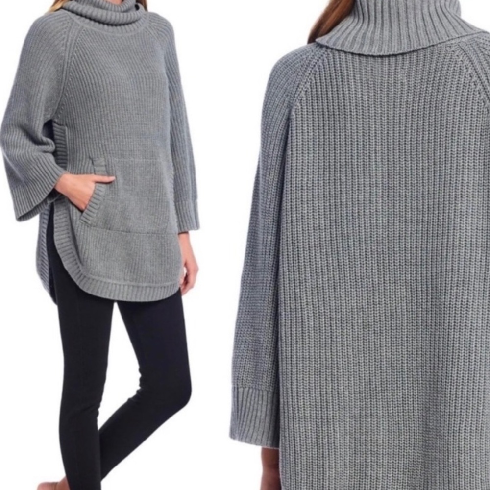UGG Cozy Gray Turtleneck Tunic Sweater